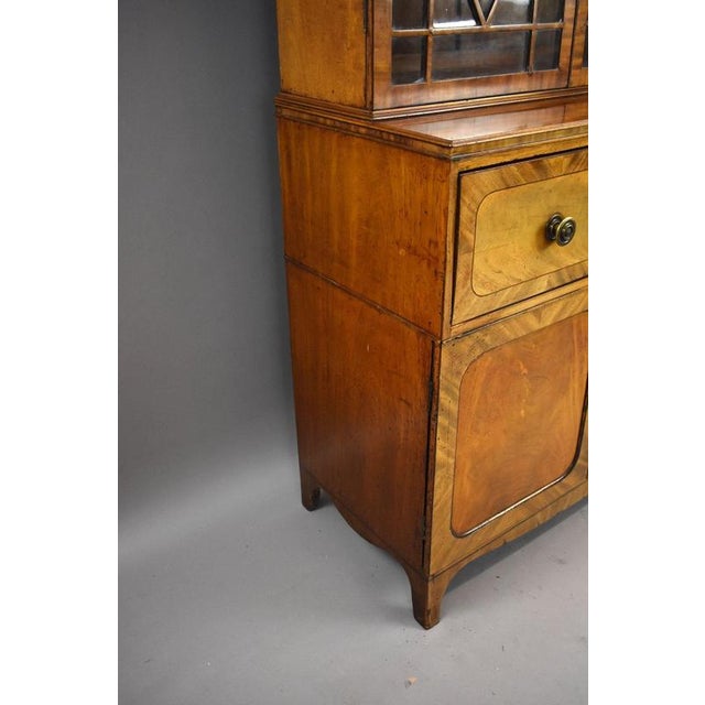 Mid 19th Century Light Mahogany Secretary Bookcase, 1849 For Sale - Image 5 of 10