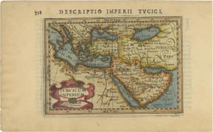 Antique Miniature Turkish Empire Map by Bertius, 1618