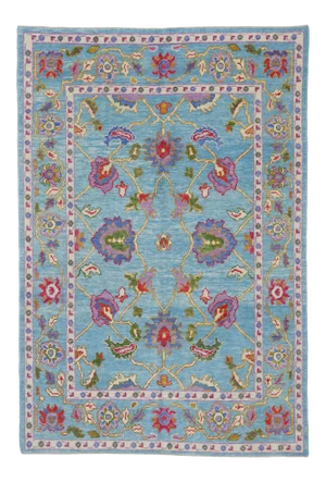 Colorful Turkish Oushak Rug - 06'03 X 09'01