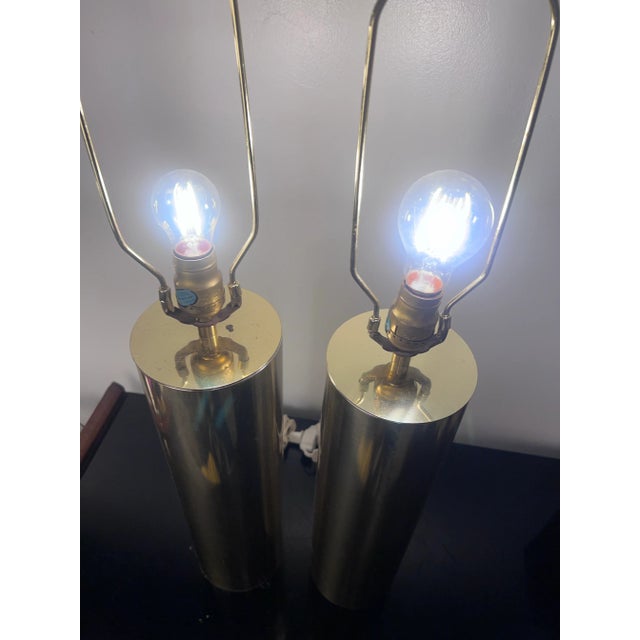 Metal Pair of 1970s Robert Sonneman Style Hollywood Regency Lamps For Sale - Image 7 of 9