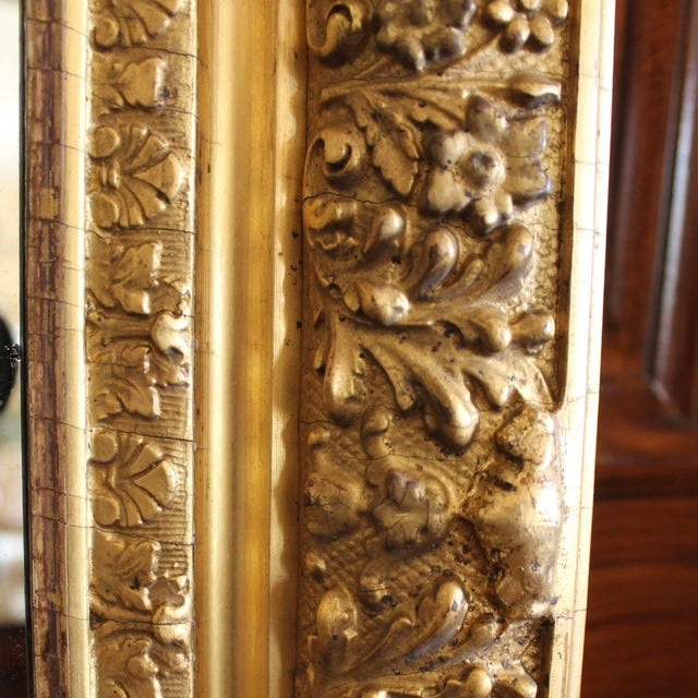 Antique English Gilt Wood Rectangular Mirror For Sale - Image 9 of 9