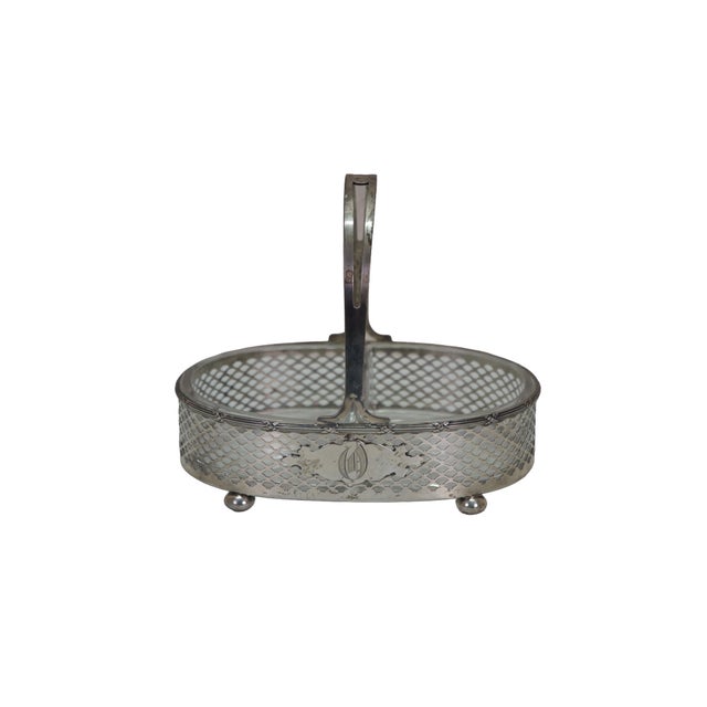 Victorian Antique Victorian Meriden Britannia Sterling Silver Divided Basket Dish Compote For Sale - Image 3 of 17