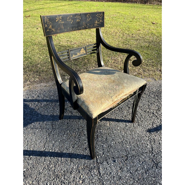 Chinoiserie Painted Dining Chairs Set of 6 For Sale - Image 10 of 12