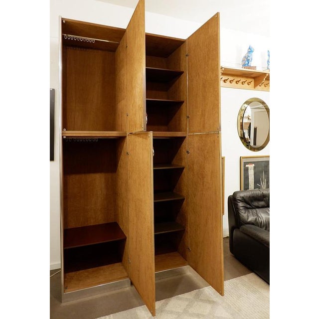 Wardrobes in Brown Suede and Metal by Guido Faleschini, 1960s, Set of 2 For Sale - Image 13 of 13