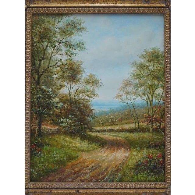 1980s Framed Oil on Canvas Landscape Tree Painting For Sale In Philadelphia - Image 6 of 9
