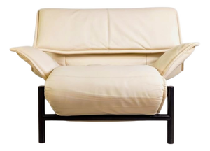 Veranda Lounge Chair in Leather by Vico Magistretti for Cassina, 1980s