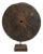 Large Vintage Rustic Indian Wood Wheel on Stand For Sale