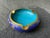 Vintage blue cloisonne floral, catchall, ashtray. It measures 4 3/8" in diameter and 1 1/2" in height. Excellent...