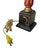Metal 1940s Paint Decorated Italian Column Lamp With Pressed Botanical Shade For Sale - Image 7 of 8