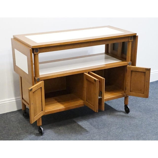 Unique Furniture Solid Oak Southwestern Mediterranean 64" Drop Leaf Server Buffet 5562 - American Fiesta Finish For Sale - Image 9 of 16