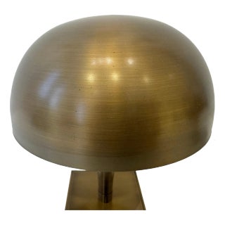 Pair of Swedish Aged Brass Dome Table Lamps For Sale