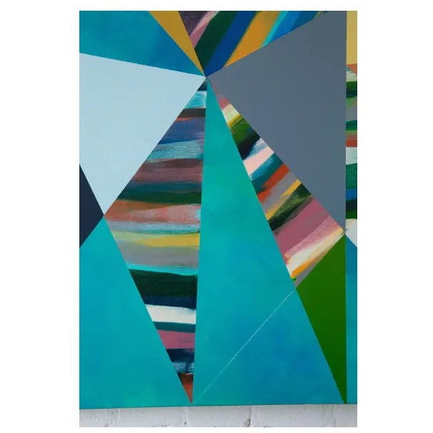 2020s Original Painting Abstract Art , Geometric, Artist Signed - Whimsical Kites, 40"x36" For Sale - Image 5 of 9