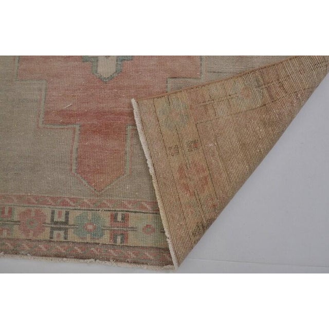 Vintage Handwoven Oushak With Large Central Medallion For Sale - Image 10 of 10