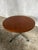 Wood Mid-Century Round Coffee Table with Teak Top and Chrome Cross Base For Sale - Image 7 of 11