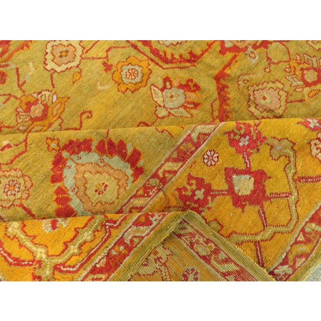 Vintage Turkish Oushak 10' x 13' Room Size Rug in Acid Green For Sale - Image 9 of 10