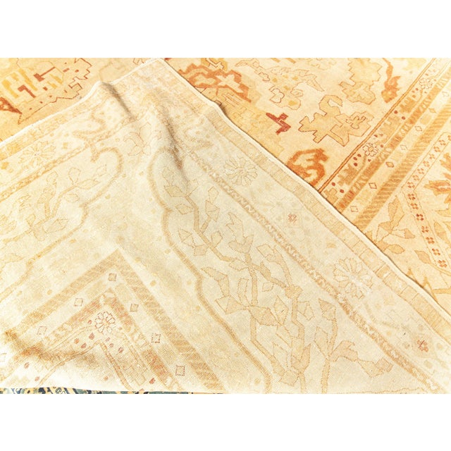 Saffron Oversized 1880s Antique Indian Amritsar Rug For Sale - Image 8 of 9