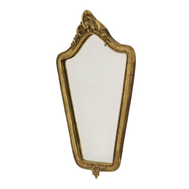 1960s Baroque French Crested Mirror with Gold Leaf Gilt, 1960s For Sale - Image 5 of 18