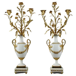 Large Baluster Candelabras by Eugène Hazart, Set of 2