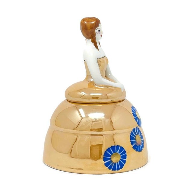 Documented vintage Noritake figural lusterware inkwell, hand painted and marked with the Noritake “M in wreath” stamp,...