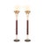 Pair of “Torchierre” Floor Lamps in Rosewood, Crystal & Metal, Unknown, 1950s For Sale