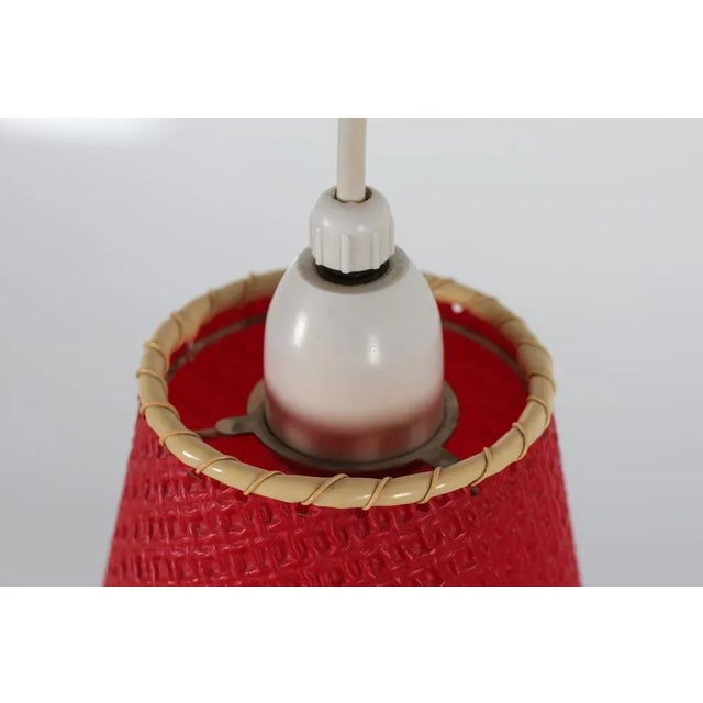 Mid-Century Modern Danish Pendant Mounted on Teak Frame, 1960s For Sale - Image 3 of 12