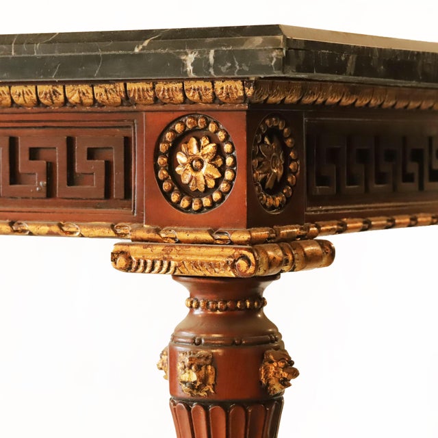 20th Century George III Style Side Table/Desk With Italian Marble/Semi-Precious Stone Specimen Chess Board Table Top For Sale - Image 11 of 13