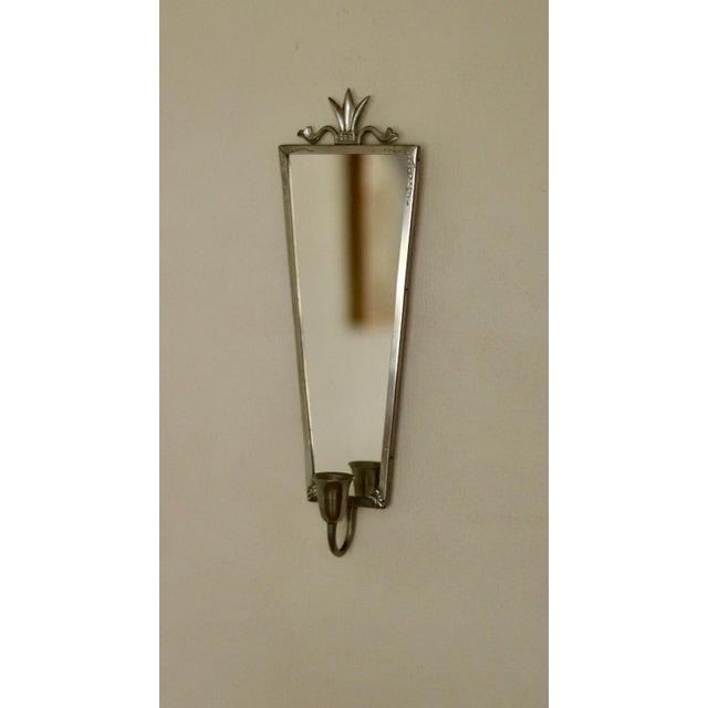 Mid-Century Swedish Pewter Sconces with Mirrors, Set of 2 For Sale - Image 16 of 18