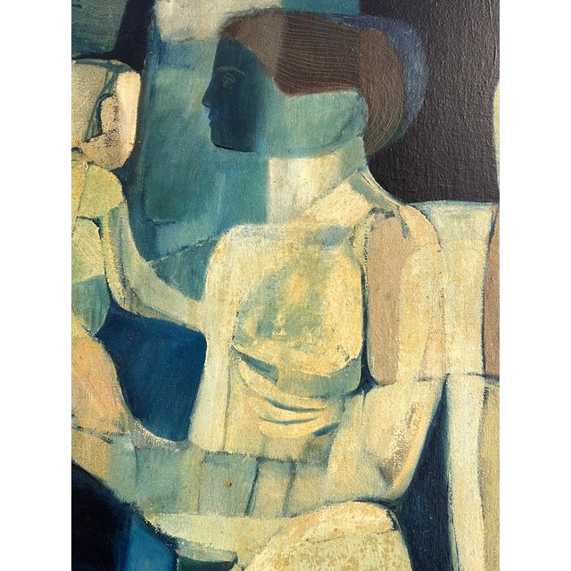 1960s Abstract Cubist Oil Painting by Scornavacca For Sale - Image 5 of 12