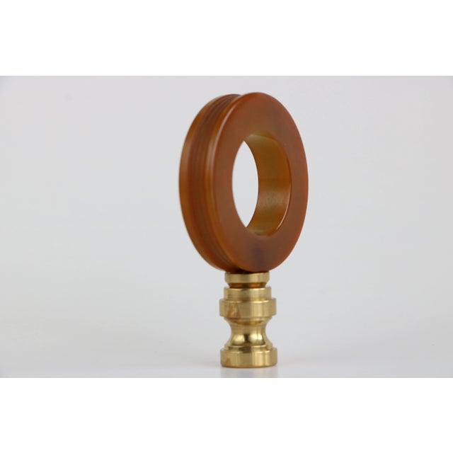 Bakelite O Lamp Finial on Brass Hardware For Sale - Image 4 of 6