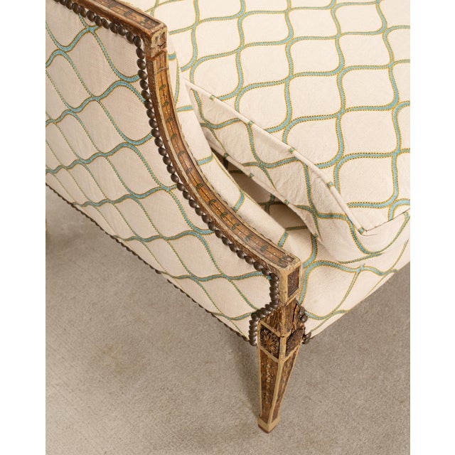 19th C. English Georgian Neoclassical Painted Cabriole Sofa For Sale - Image 12 of 18