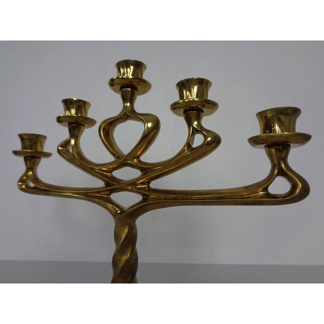 Metal Large Brutalist Bronze Candleholder, Italy, 1960s For Sale - Image 7 of 18