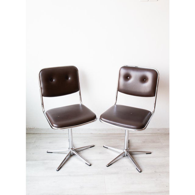 Mid-Century Modern Set of Belgian Office Chairs by Unic Design, 1970 For Sale - Image 3 of 12
