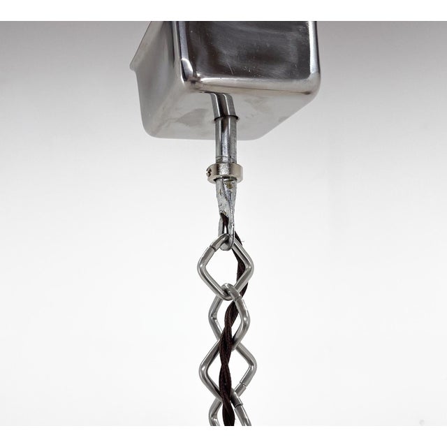 Art Deco Chrome & Glass Chandelier, 1920s For Sale - Image 11 of 15