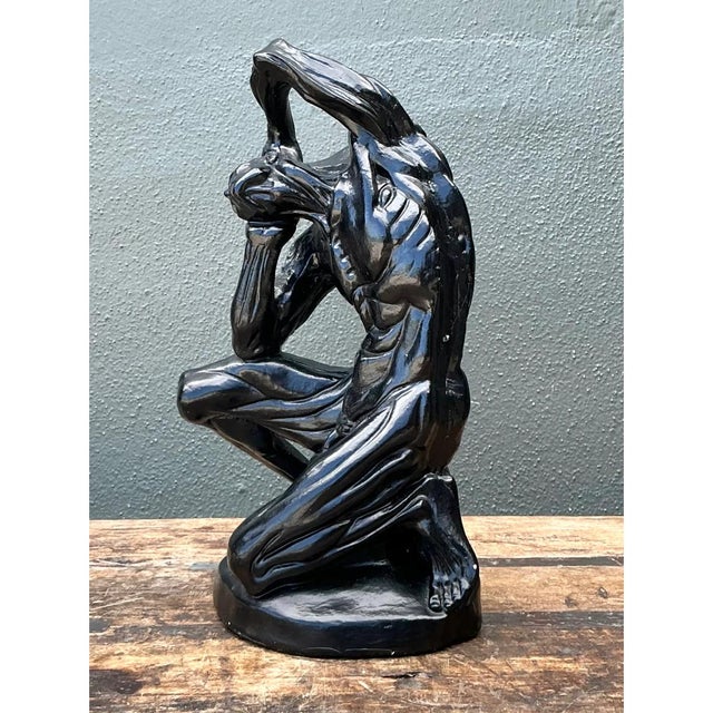 Paint Vintage Plaster Flayed Man Expressionist Sculpture For Sale - Image 7 of 12