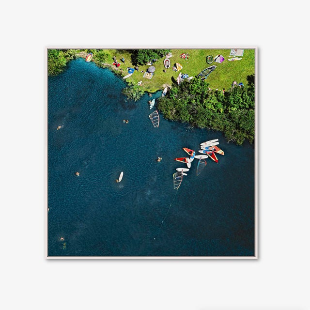Edition Aerial Views Bernhard Lang Image: „AV_SUMMER_002“ Size B: 23,5 x 23,5 inches, Captured in 2010 over the Lake of...