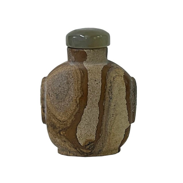 Collectible Natural Agate Stone Carved Snuff Bottle Display Art For Sale In San Francisco - Image 6 of 7
