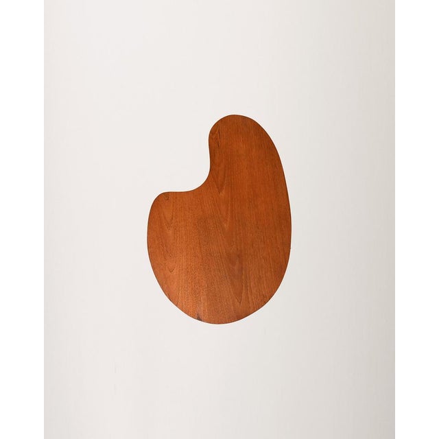 Coffee Table with Organically Shaped Top in Teak and Brass, 1950s-1960s For Sale - Image 9 of 10