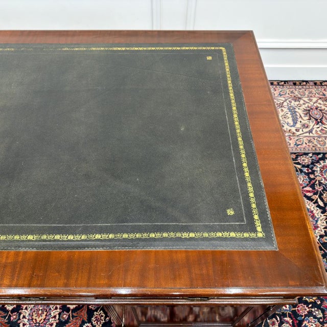 Large English Classic Partner Desk For Sale - Image 18 of 18