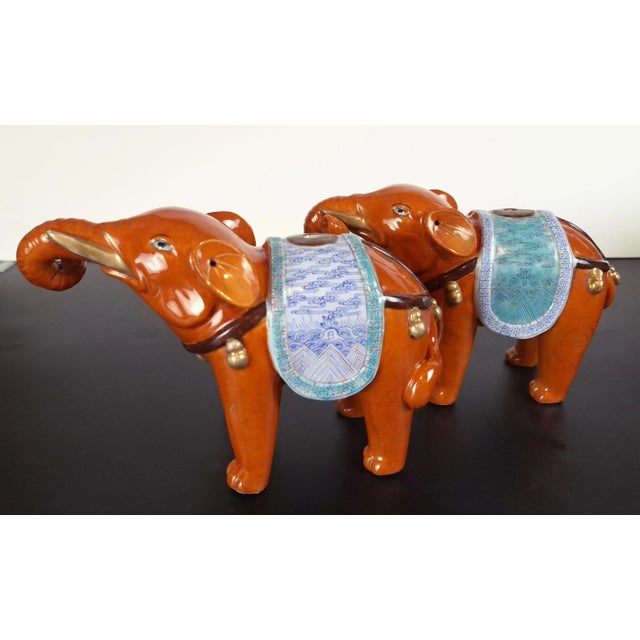Chinese Porcelain Auspicious Elephant Pair For Sale In Portland, OR - Image 6 of 10