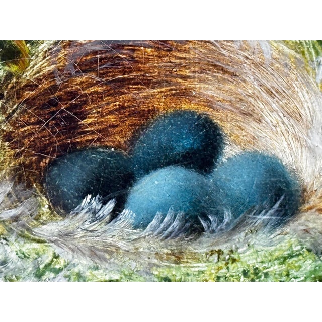 Victorian Still Life Oil Painting by Oliver Clare – Blossom Flowers & Bird Nest, c.1880 Overview A refined late Victorian...