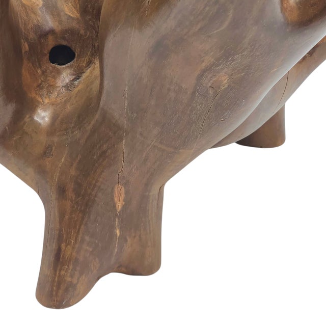 Monumental Teak Root Table Lamp in the Nakashima Organic Modern Style 36" For Sale In San Francisco - Image 6 of 9