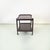 Italian Dark Wooden Serving Cart with Sliding Shelves and Brass Wheels, 1960s For Sale - Image 4 of 16