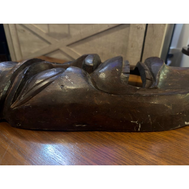 Large Lightweight Hand-Carved Tribal Mask 23" Tall For Sale - Image 11 of 18