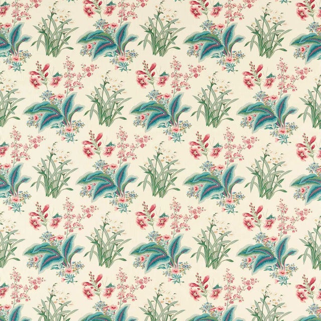 Sanderson Enys Garden Fabric in Blush/Jade - a Sample For Sale