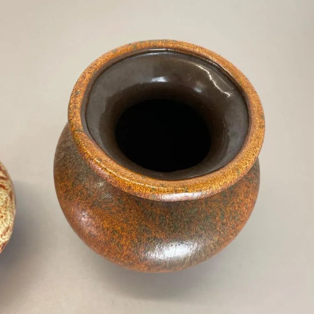 Multi-Color Pottery Fat Lava Vases from Scheurich, Germany, 1970s, Set of 2 For Sale - Image 10 of 16