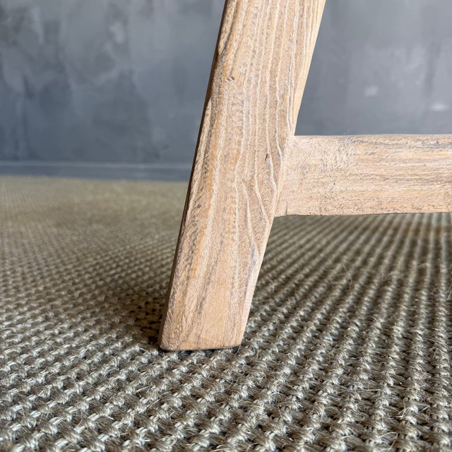 Vintage Elm Wood Wheel Side Table #D73 For Sale In Los Angeles - Image 6 of 8