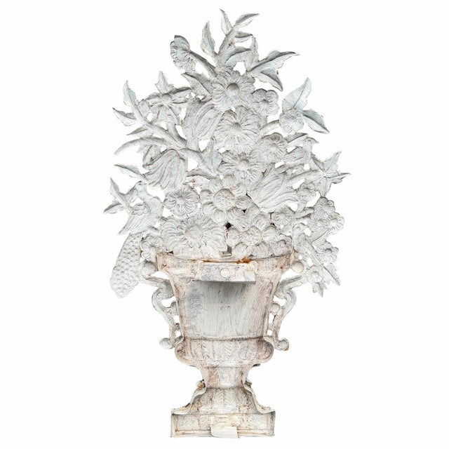 Pair of Painted Tole Wall-Mounted Urns With Flowers For Sale - Image 17 of 17