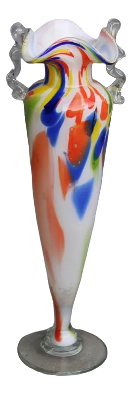 Italian Multi Colored Murano Glass Jar, 1960s