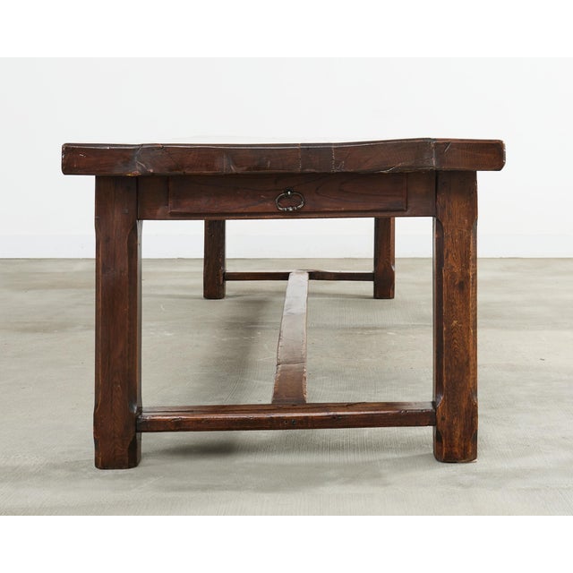 19th Century Country French Oak Farmhouse Trestle Table 9.5 Ft For Sale In Sacramento - Image 6 of 18