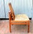 Beautiful pair of custom made side chairs. Amazingly hand crafted out of solid teak with bamboo insets. Plush upholstery....